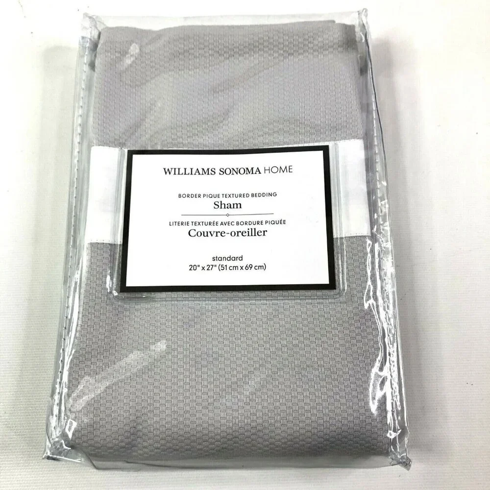 Williams Sonoma Home Border Pique Textured Standard Sham 20